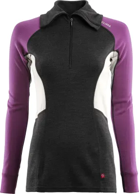 Aclima Women&#x27;s WarmWool Polo Marengo/Sunset Purple/Nature | Buy Aclima Women&#x27;s WarmWool Polo Marengo/Sunset Purple/Nature here | Outnorth