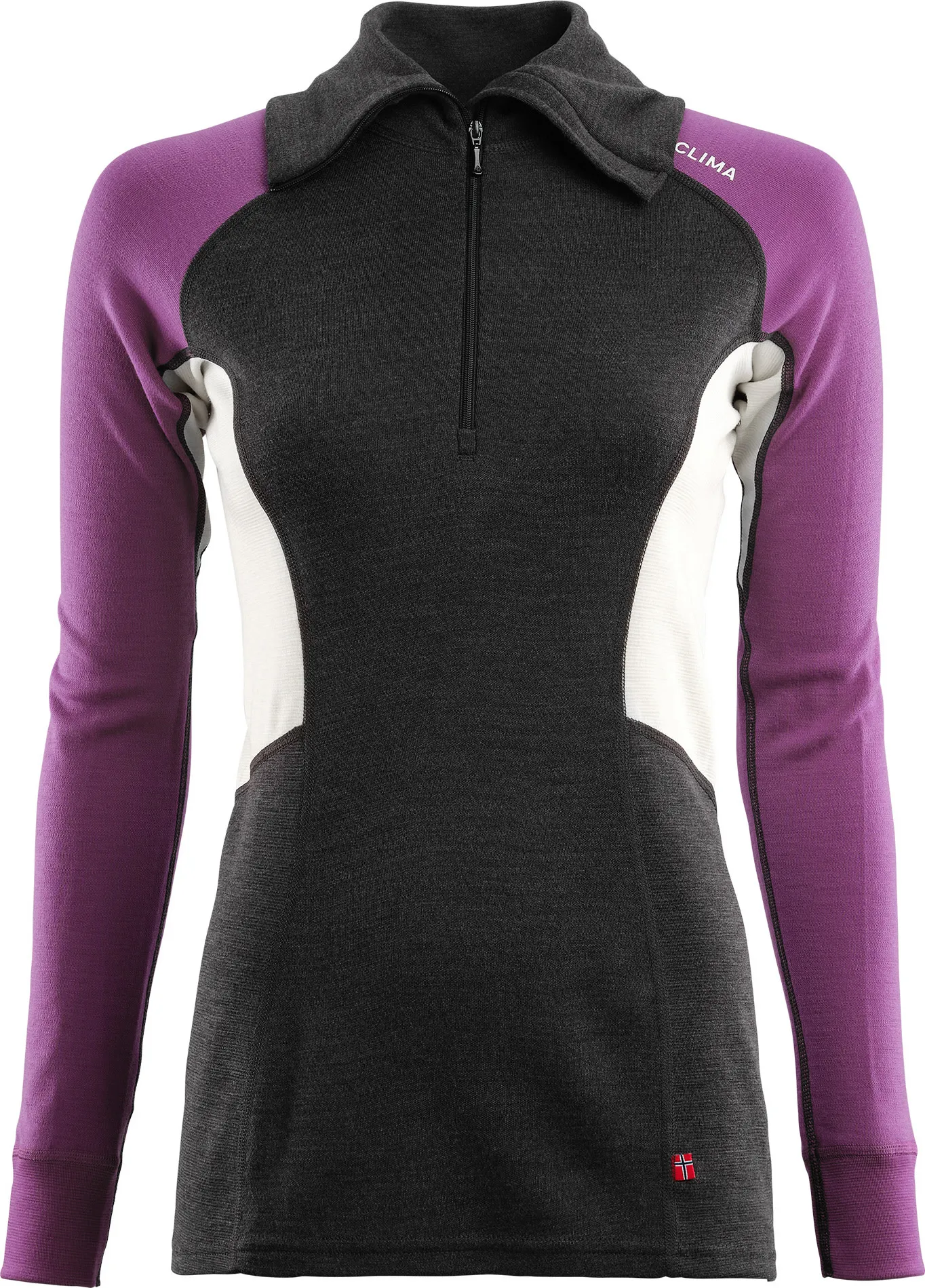 Aclima Women&#x27;s WarmWool Polo Marengo/Sunset Purple/Nature | Buy Aclima Women&#x27;s WarmWool Polo Marengo/Sunset Purple/Nature here | Outnorth