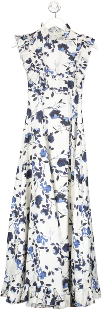 ALB Anne Louise Everly Maxi Dress In Blue And White UK 8