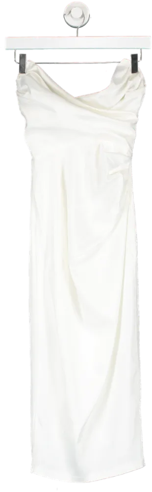 Club L White Bandeau Midi Dress UK 4