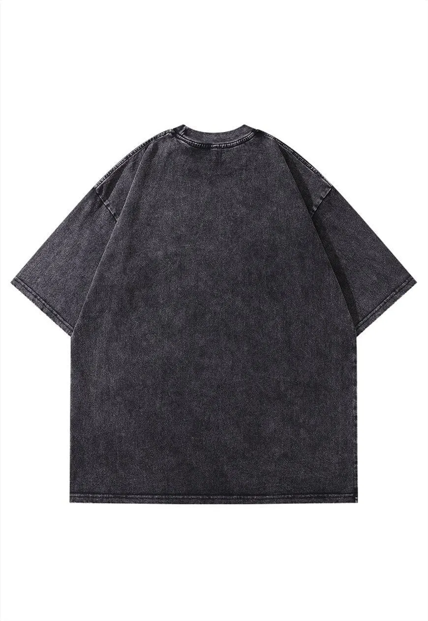 Creepy clown t-shirt IT tee horror movie top in vintage grey