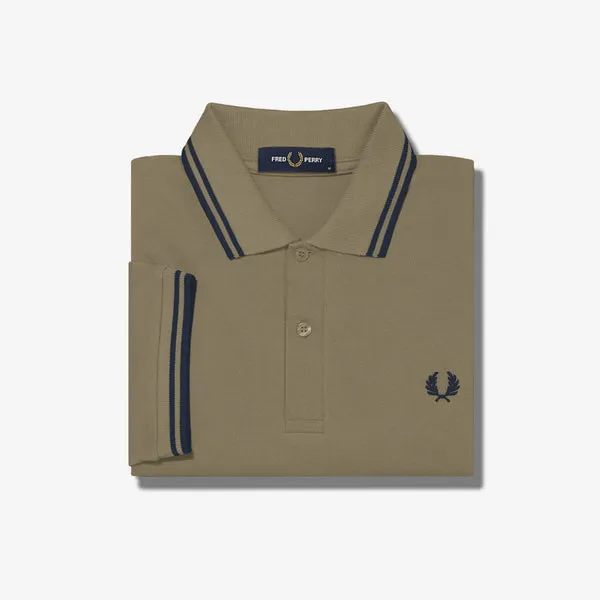 Fred Perry M3600 Polo Shirt - Sage / French Navy