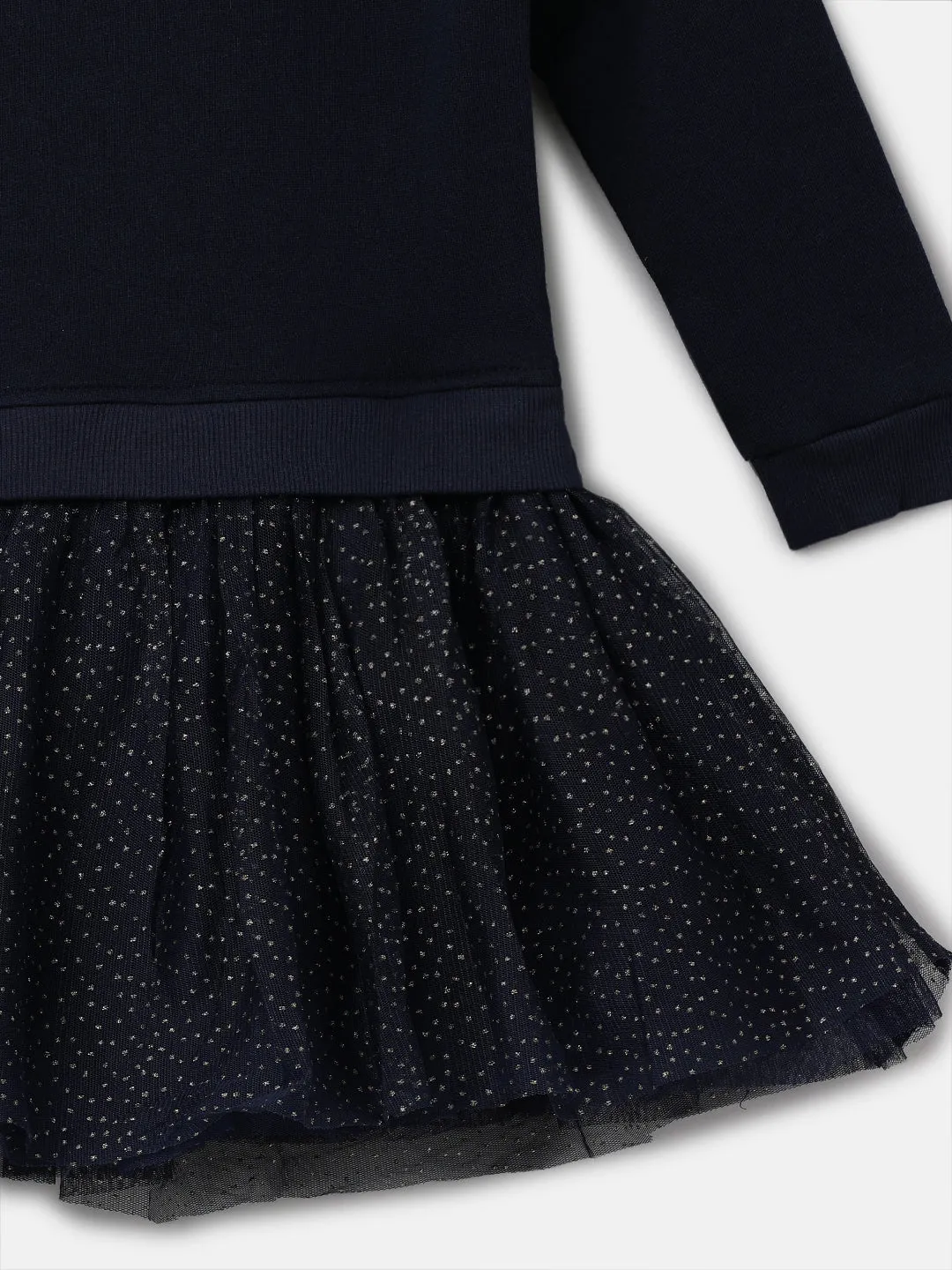 Girls Navy Star Sequin Embellished Tutu Dress