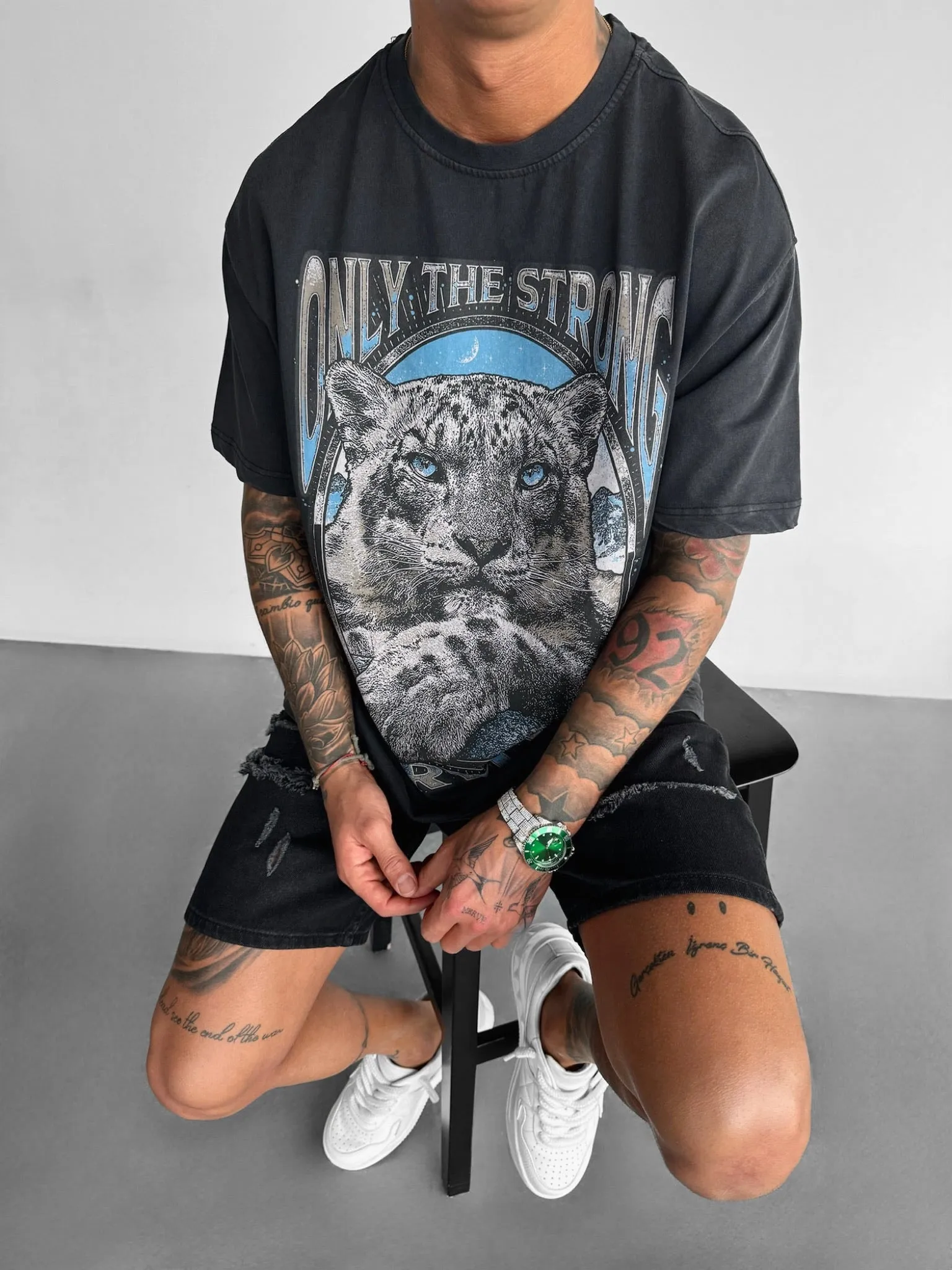 Oversize Survive Washed T-Shirt - Black