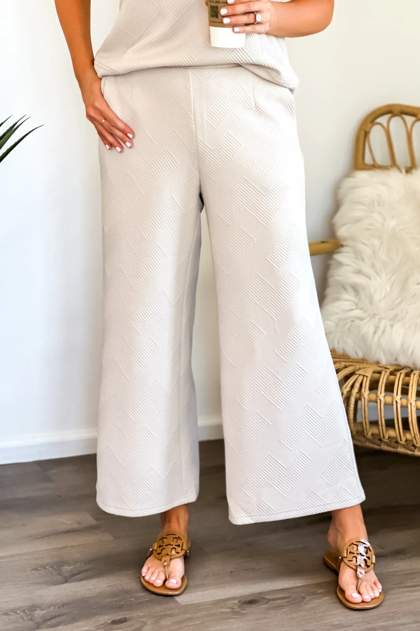 Elegant Light Taupe 2-Piece Pant Set