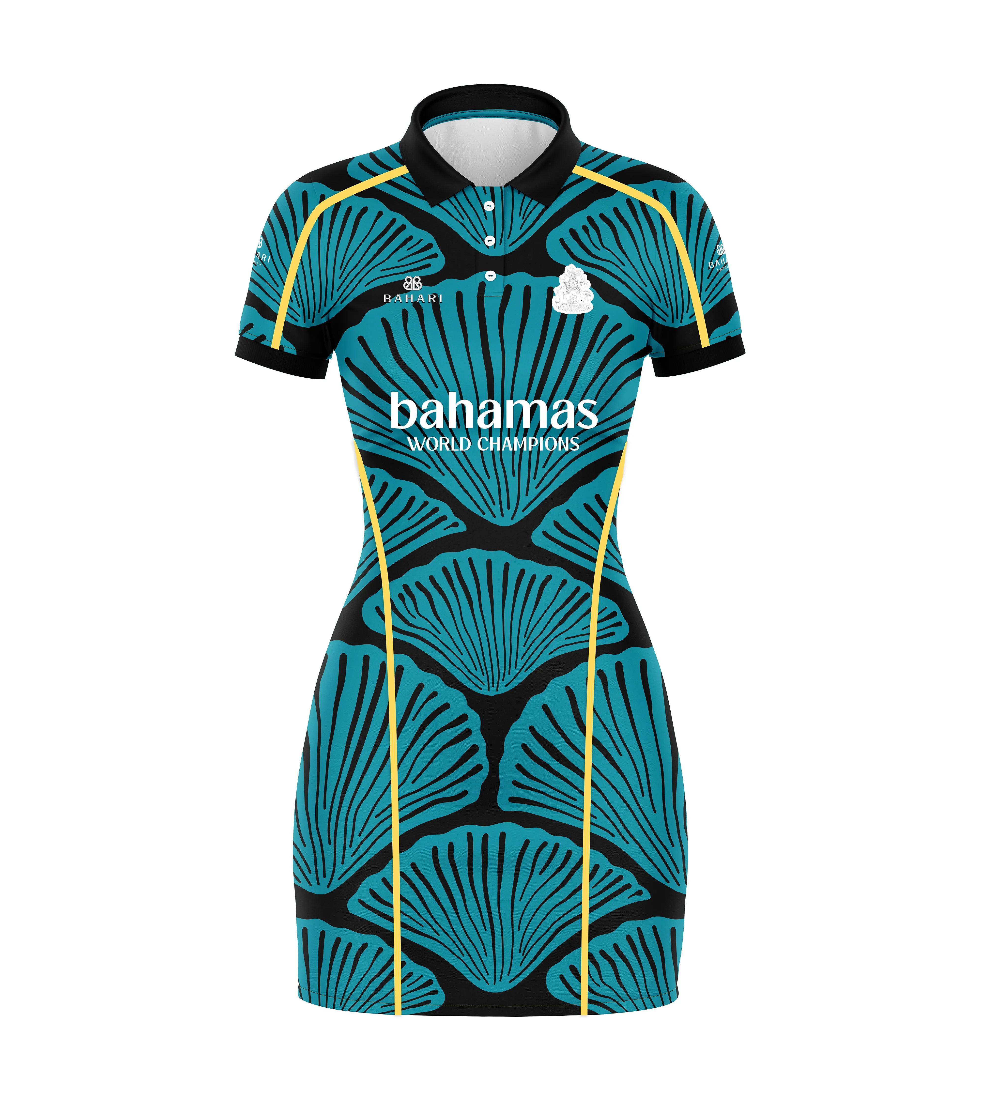 TEAM BAHAMAS POLO DRESS 2024-BLACK
