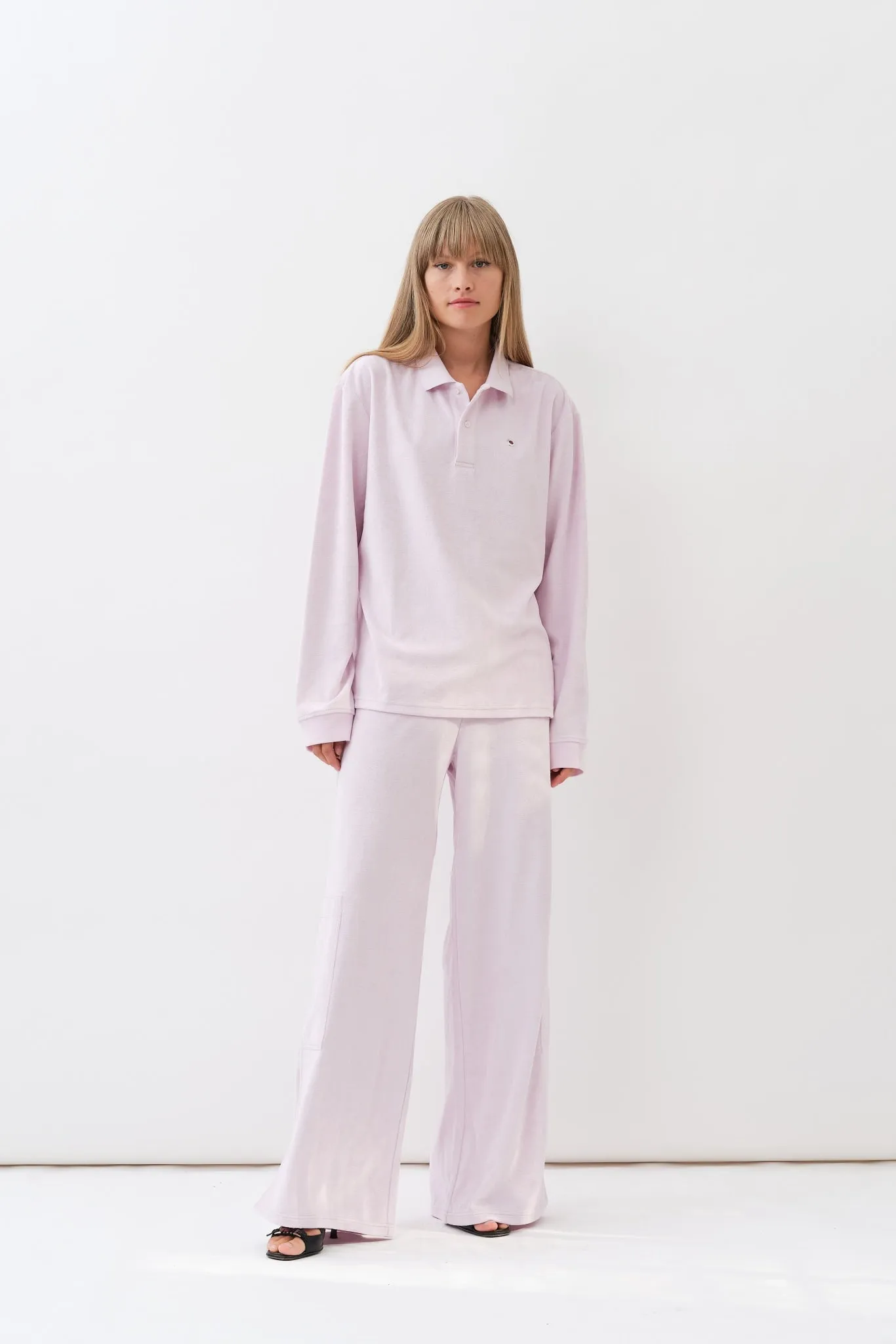 Terrycloth Polo Shirt — Strawberry Milk