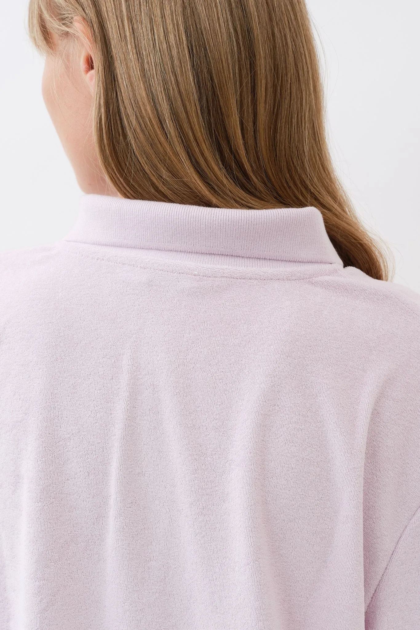 Terrycloth Polo Shirt — Strawberry Milk