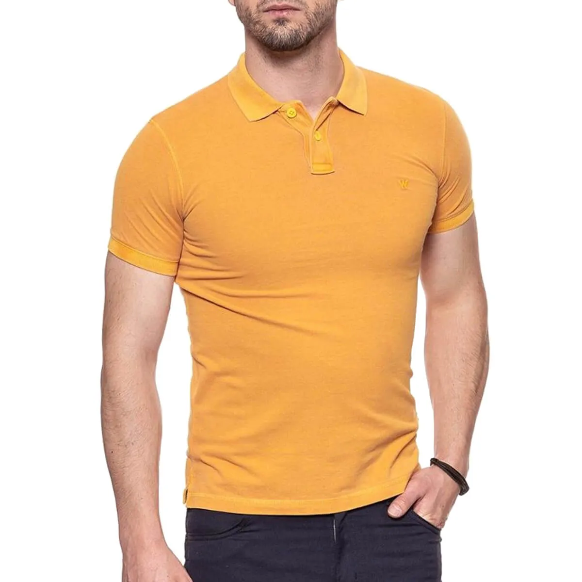 Wrangler polo manica corta uomo colore giallo miele